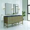 James Martin Vanities Emmeline 72in Double Vanity, Pebble Oak w/ 3 CM Charcoal Soapstone Top D100-V72-PBO-3CSP - alternate 2